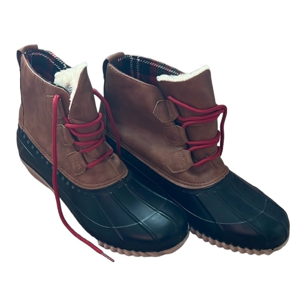 Academy Sports Fur Lined Lace Up Duck Ankle Boots